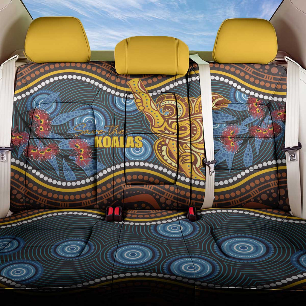 Aboriginal Dot Painting Koala Bear Back Car Seat Cover Aussie Eucalyptus Caesia Flowers