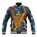 Aboriginal Dot Painting Koala Bear Personalised Baseball Jacket Aussie Eucalyptus Caesia Flowers