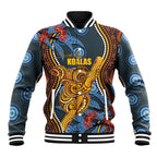 Aboriginal Dot Painting Koala Bear Personalised Baseball Jacket Aussie Eucalyptus Caesia Flowers
