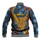Aboriginal Dot Painting Koala Bear Personalised Baseball Jacket Aussie Eucalyptus Caesia Flowers