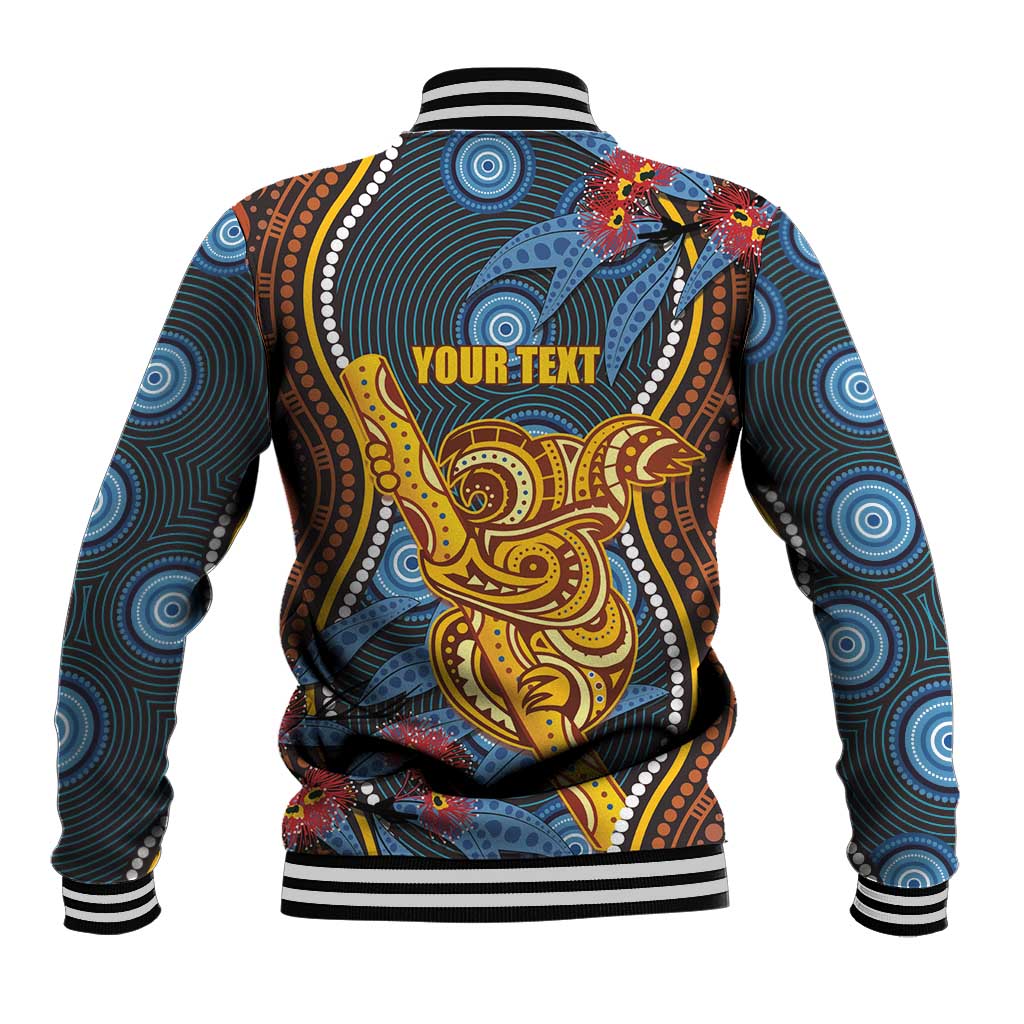 Aboriginal Dot Painting Koala Bear Personalised Baseball Jacket Aussie Eucalyptus Caesia Flowers
