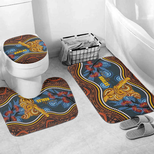 Aboriginal Dot Painting Koala Bear Bathroom Set Aussie Eucalyptus Caesia Flowers