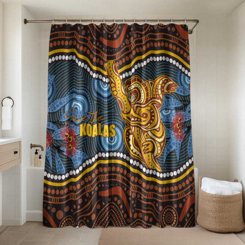 Aboriginal Dot Painting Koala Bear Bathroom Set Aussie Eucalyptus Caesia Flowers