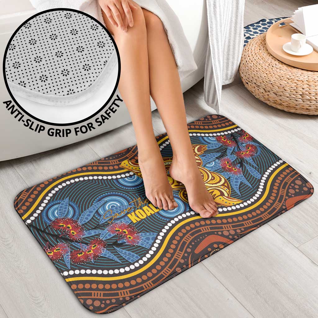 Aboriginal Dot Painting Koala Bear Bathroom Set Aussie Eucalyptus Caesia Flowers