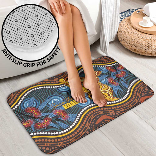 Aboriginal Dot Painting Koala Bear Bathroom Set Aussie Eucalyptus Caesia Flowers