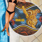 Aboriginal Dot Painting Koala Bear Beach Blanket Aussie Eucalyptus Caesia Flowers