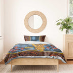 Aboriginal Dot Painting Koala Bear Bedding Set Aussie Eucalyptus Caesia Flowers
