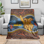 Aboriginal Dot Painting Koala Bear Blanket Aussie Eucalyptus Caesia Flowers