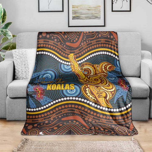 Aboriginal Dot Painting Koala Bear Blanket Aussie Eucalyptus Caesia Flowers