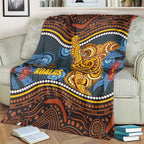Aboriginal Dot Painting Koala Bear Blanket Aussie Eucalyptus Caesia Flowers