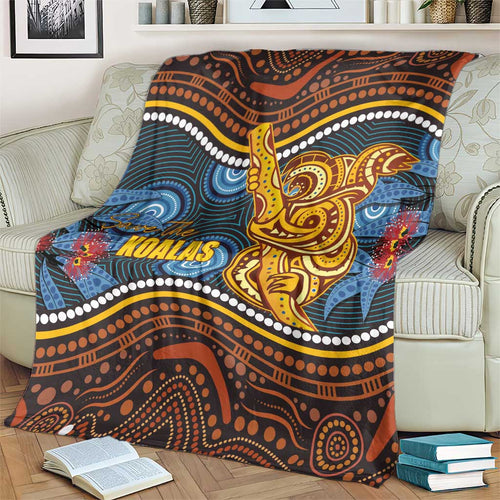 Aboriginal Dot Painting Koala Bear Blanket Aussie Eucalyptus Caesia Flowers