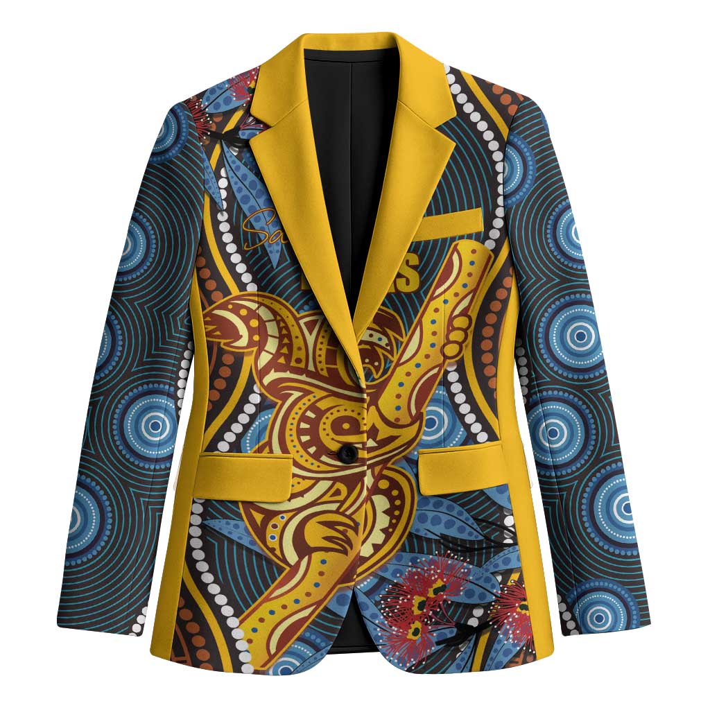 Aboriginal Dot Painting Koala Bear Personalised Blazer Aussie Eucalyptus Caesia Flowers