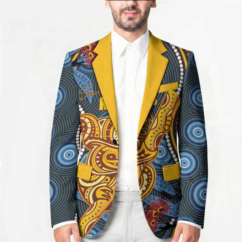 Aboriginal Dot Painting Koala Bear Personalised Blazer Aussie Eucalyptus Caesia Flowers