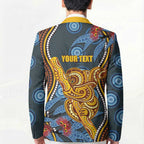 Aboriginal Dot Painting Koala Bear Personalised Blazer Aussie Eucalyptus Caesia Flowers