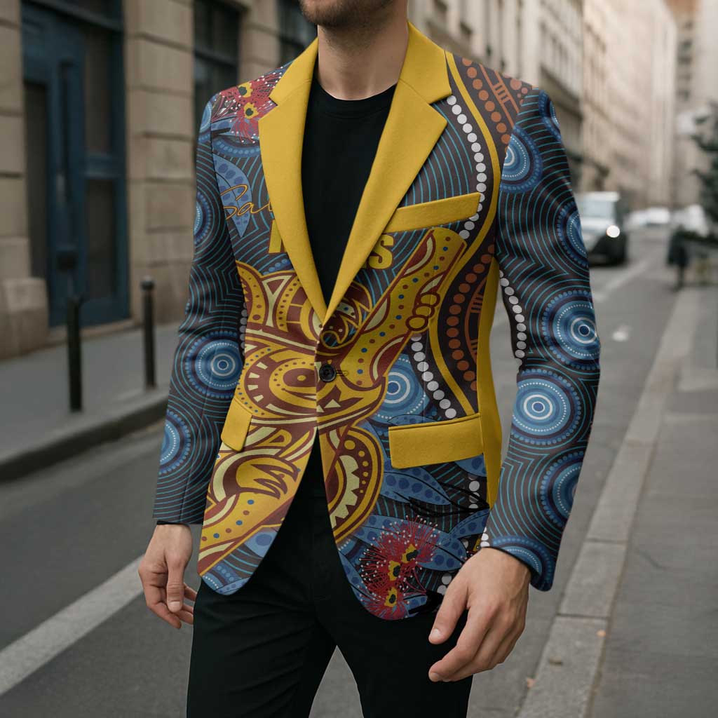 Aboriginal Dot Painting Koala Bear Personalised Blazer Aussie Eucalyptus Caesia Flowers