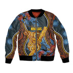 Aboriginal Dot Painting Koala Bear Personalised Bomber Jacket Aussie Eucalyptus Caesia Flowers