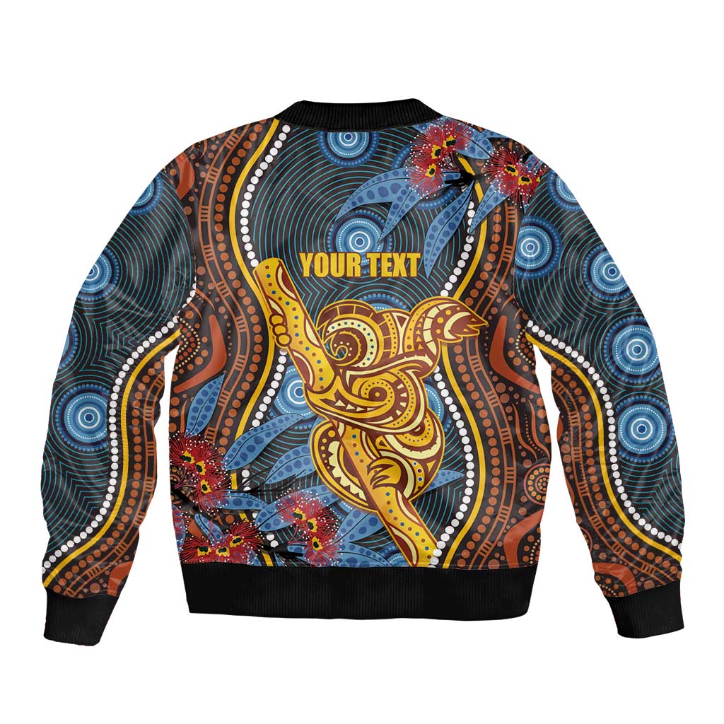 Aboriginal Dot Painting Koala Bear Personalised Bomber Jacket Aussie Eucalyptus Caesia Flowers
