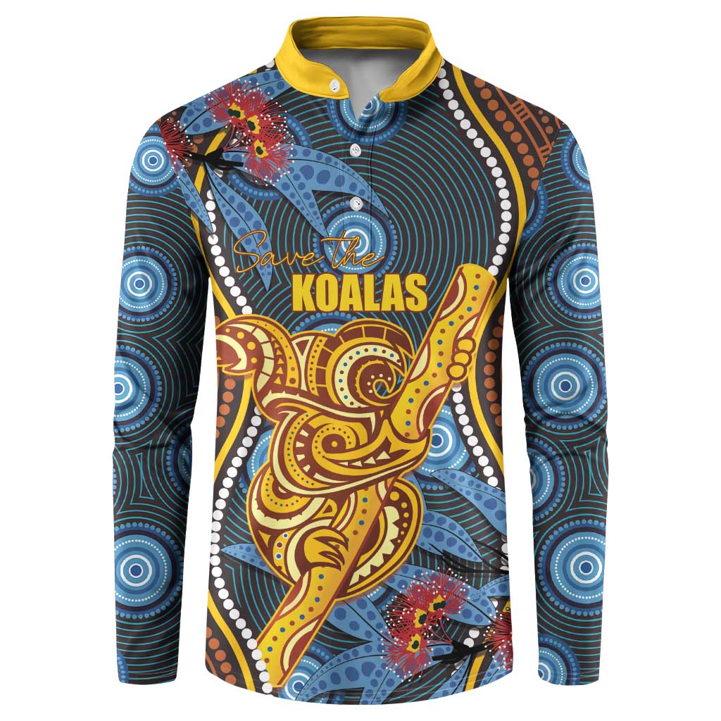 Aboriginal Dot Painting Koala Bear Personalised Button Sweatshirt Aussie Eucalyptus Caesia Flowers