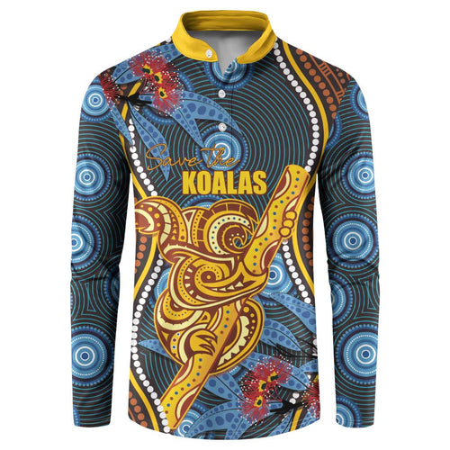 Aboriginal Dot Painting Koala Bear Personalised Button Sweatshirt Aussie Eucalyptus Caesia Flowers