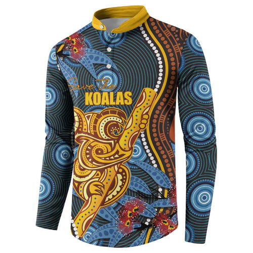 Aboriginal Dot Painting Koala Bear Personalised Button Sweatshirt Aussie Eucalyptus Caesia Flowers