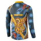Aboriginal Dot Painting Koala Bear Personalised Button Sweatshirt Aussie Eucalyptus Caesia Flowers