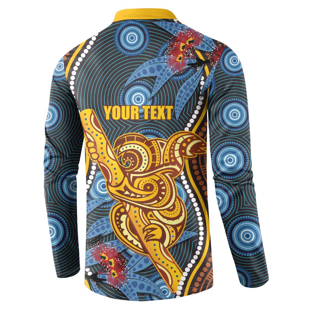 Aboriginal Dot Painting Koala Bear Personalised Button Sweatshirt Aussie Eucalyptus Caesia Flowers