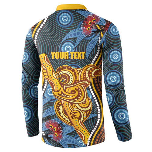 Aboriginal Dot Painting Koala Bear Personalised Button Sweatshirt Aussie Eucalyptus Caesia Flowers