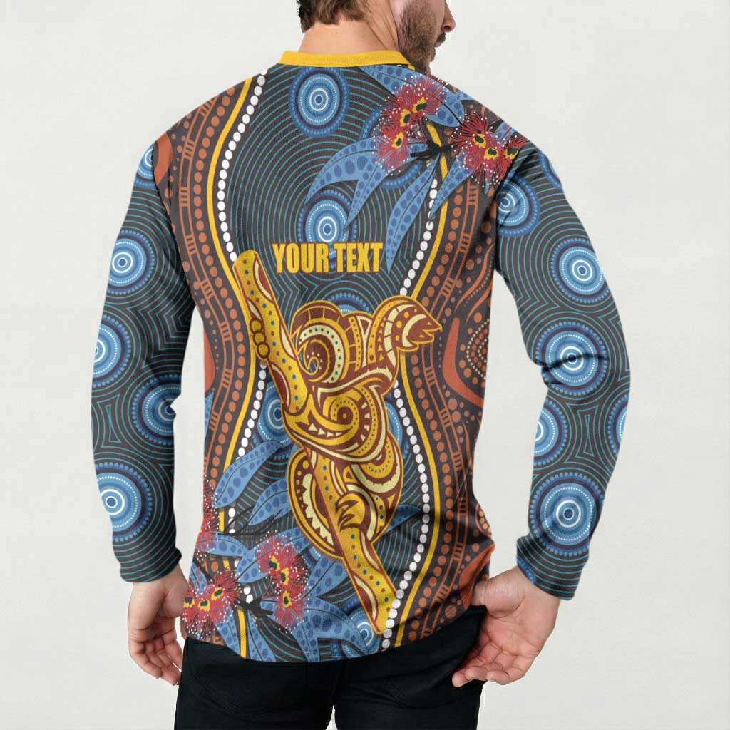 Aboriginal Dot Painting Koala Bear Personalised Button Sweatshirt Aussie Eucalyptus Caesia Flowers