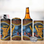 Aboriginal Dot Painting Koala Bear Personalised 4 in 1 Can Cooler Tumbler Aussie Eucalyptus Caesia Flowers