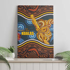 Aboriginal Dot Painting Koala Bear Canvas Wall Art Aussie Eucalyptus Caesia Flowers