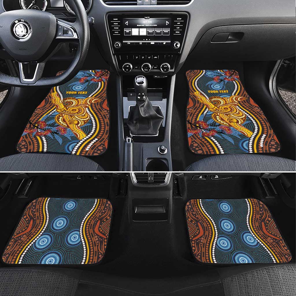 Aboriginal Dot Painting Koala Bear Personalised Car Mats Aussie Eucalyptus Caesia Flowers