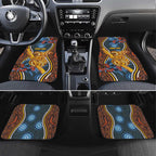 Aboriginal Dot Painting Koala Bear Personalised Car Mats Aussie Eucalyptus Caesia Flowers