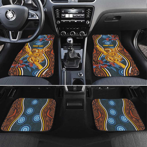Aboriginal Dot Painting Koala Bear Personalised Car Mats Aussie Eucalyptus Caesia Flowers