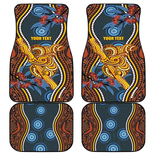 Aboriginal Dot Painting Koala Bear Personalised Car Mats Aussie Eucalyptus Caesia Flowers