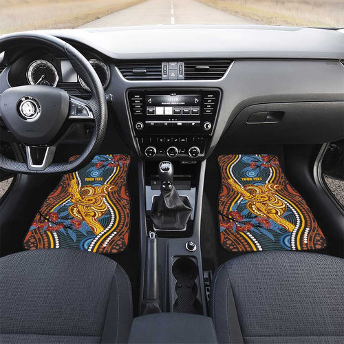Aboriginal Dot Painting Koala Bear Personalised Car Mats Aussie Eucalyptus Caesia Flowers