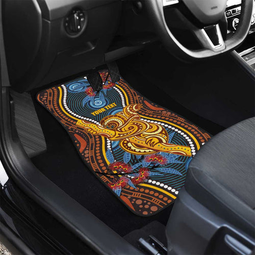 Aboriginal Dot Painting Koala Bear Personalised Car Mats Aussie Eucalyptus Caesia Flowers
