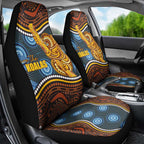Aboriginal Dot Painting Koala Bear Car Seat Cover Aussie Eucalyptus Caesia Flowers