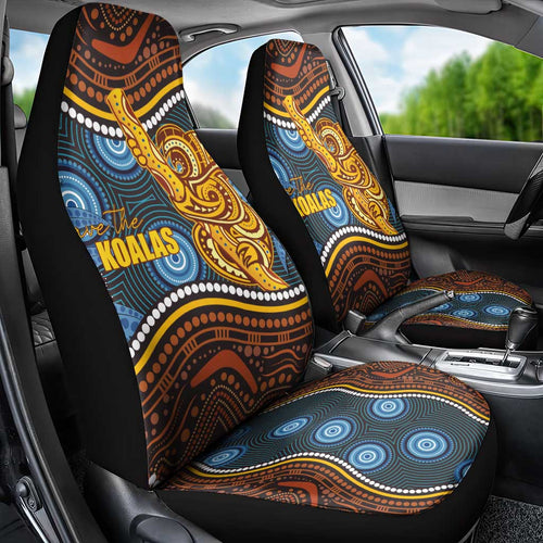 Aboriginal Dot Painting Koala Bear Car Seat Cover Aussie Eucalyptus Caesia Flowers