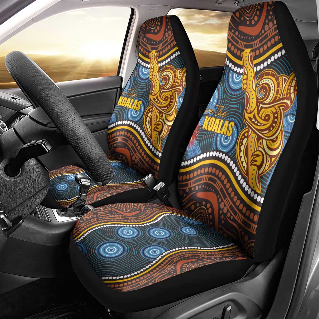Aboriginal Dot Painting Koala Bear Car Seat Cover Aussie Eucalyptus Caesia Flowers