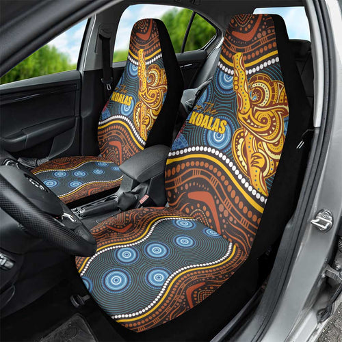 Aboriginal Dot Painting Koala Bear Car Seat Cover Aussie Eucalyptus Caesia Flowers