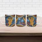 Aboriginal Dot Painting Koala Bear Personalised Ceramic Mug Aussie Eucalyptus Caesia Flowers