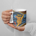 Aboriginal Dot Painting Koala Bear Personalised Ceramic Mug Aussie Eucalyptus Caesia Flowers