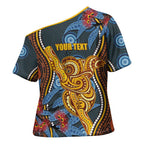 Aboriginal Dot Painting Koala Bear Personalised Cross Shoulder Shirt Aussie Eucalyptus Caesia Flowers