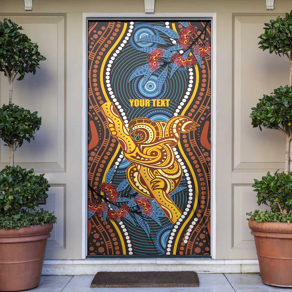 Aboriginal Dot Painting Koala Bear Personalised Door Cover Aussie Eucalyptus Caesia Flowers