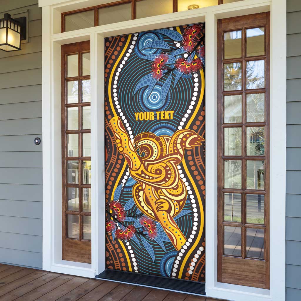 Aboriginal Dot Painting Koala Bear Personalised Door Cover Aussie Eucalyptus Caesia Flowers