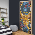 Aboriginal Dot Painting Koala Bear Personalised Door Cover Aussie Eucalyptus Caesia Flowers