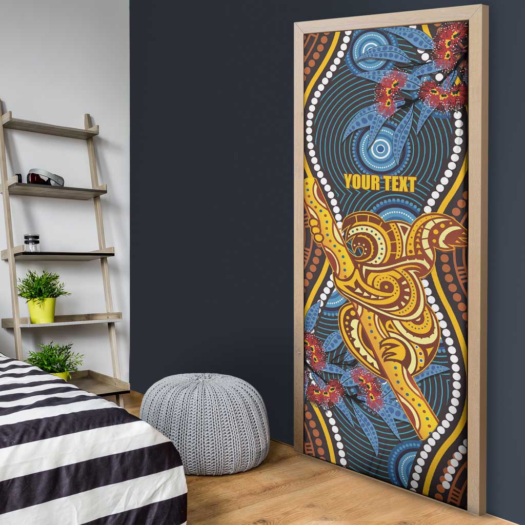 Aboriginal Dot Painting Koala Bear Personalised Door Cover Aussie Eucalyptus Caesia Flowers