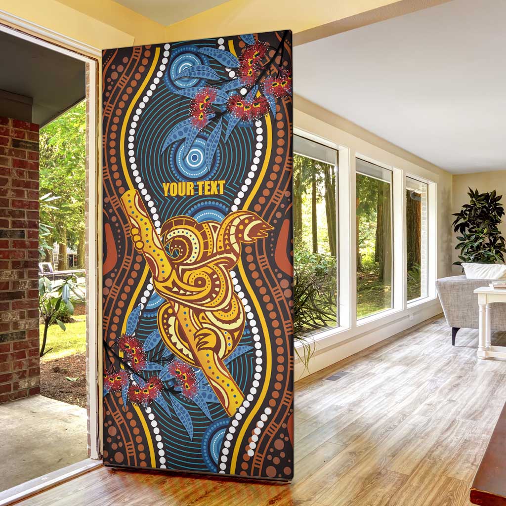 Aboriginal Dot Painting Koala Bear Personalised Door Cover Aussie Eucalyptus Caesia Flowers