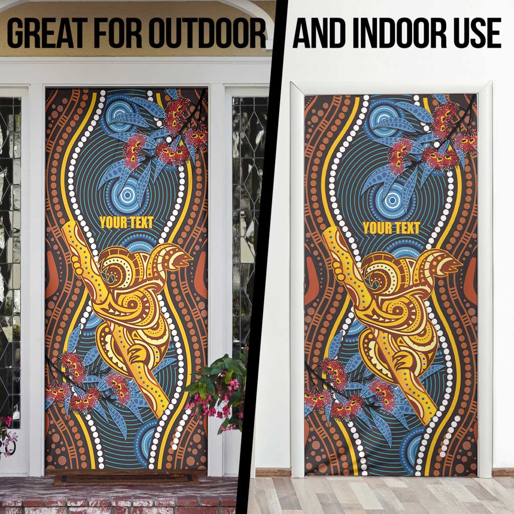 Aboriginal Dot Painting Koala Bear Personalised Door Cover Aussie Eucalyptus Caesia Flowers