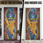 Aboriginal Dot Painting Koala Bear Personalised Door Cover Aussie Eucalyptus Caesia Flowers